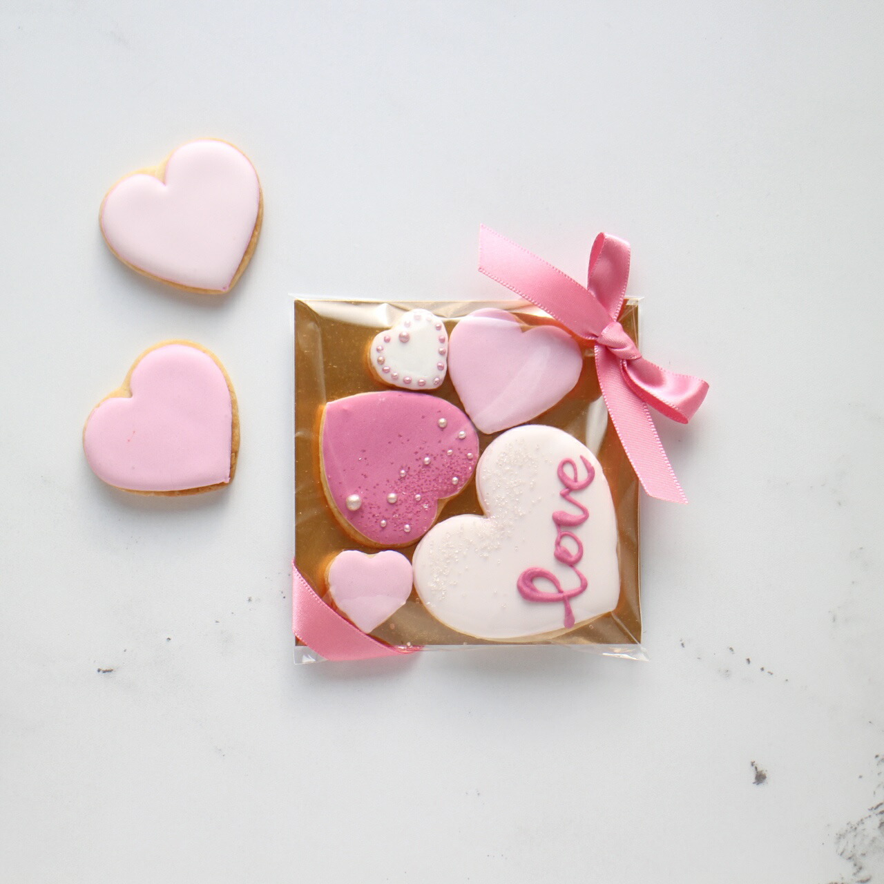 楽天市場】パステルピンク クッキー缶 リボン付き アイシング