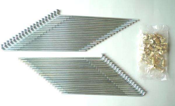 KIWAMI フロントスポークセット: ニップル付き (40PCS/SET) FOR カワサキ K-S2A/S3/KH400(FOR 41027-054 & K-41028-054 に該当) 【日本製】