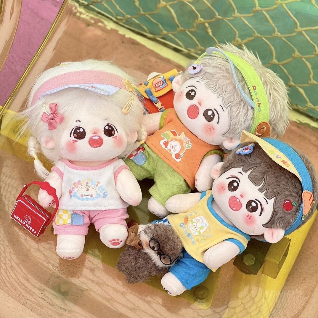 20cm完売レア限定猫ちゃんの休日着せ替えぬいぐるみ服セット♪ カワイイ❣️ぬいぐるみ服20cm ぬい服 ネコ 猫ちゃん ズボン