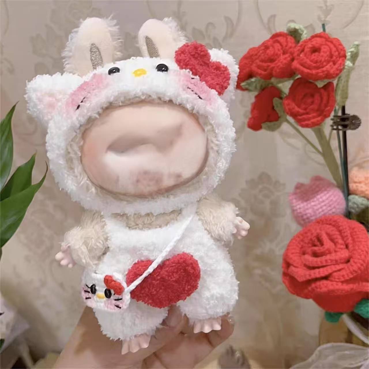 Zimomo ジモモ　ホワイト　LABUB ふわふわぬいぐるみ　シルバー 羽 Pop Mart Labubu The Monsters Zimomo – Angel in Clouds (58 cm