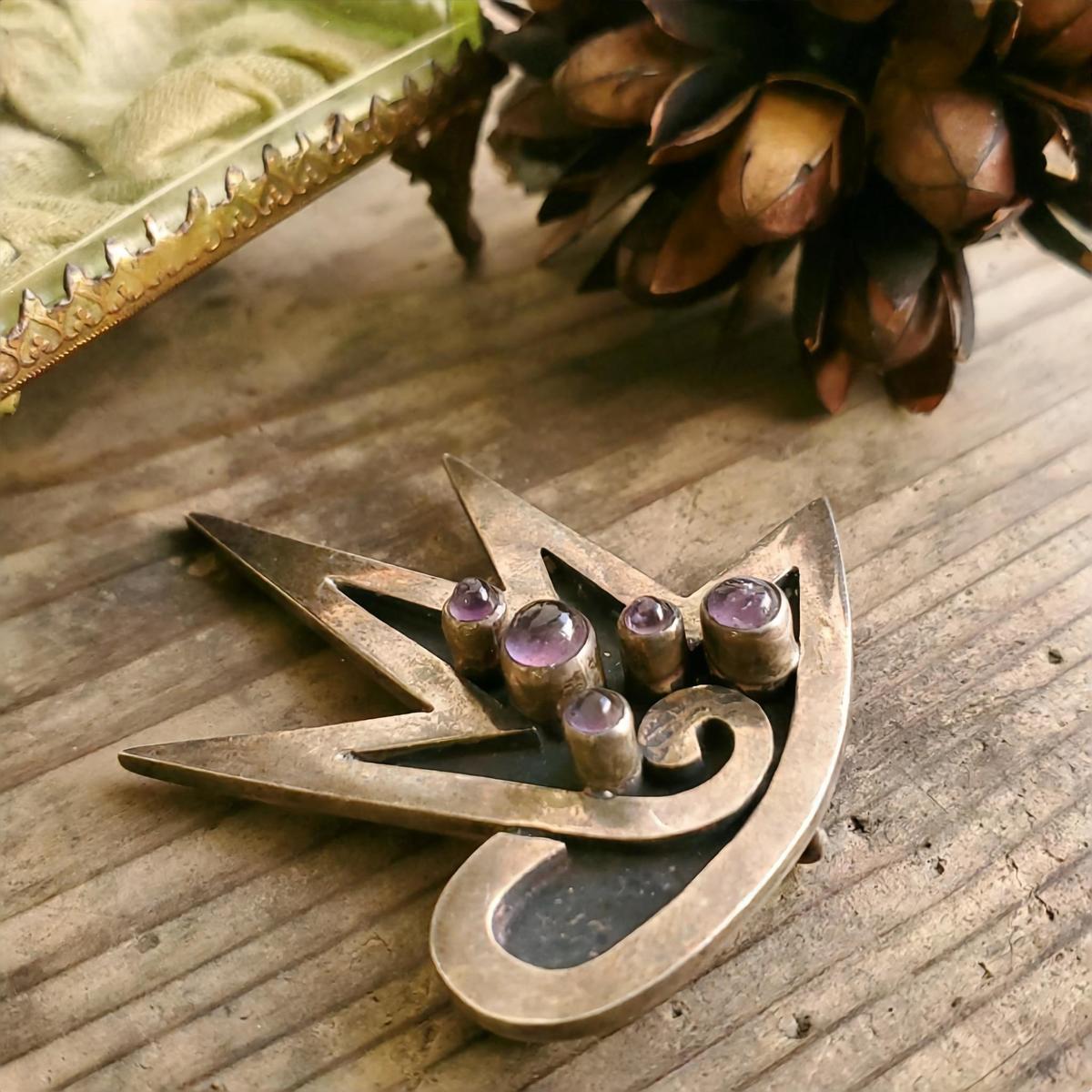 楽天市場】アンティークジュエリー シルバー スコティッシュブローチ