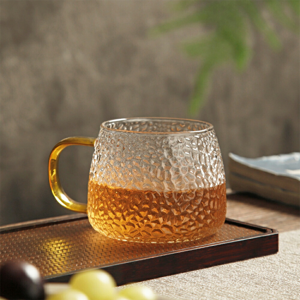 楽天市場】kiyokyou 雫 耐熱ガラス マグカップ タンブラー 400ml 琥珀