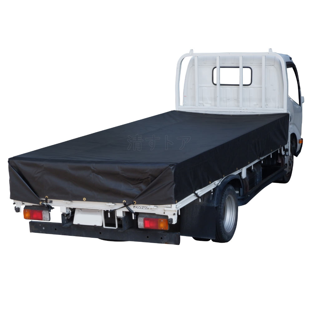 トラックシート 黒 特号 3.5m&times;7.0m ４tトラック用 シートゴム付 荷台シート 平シート 荷台カバー エステル帆布｜清すトア　店