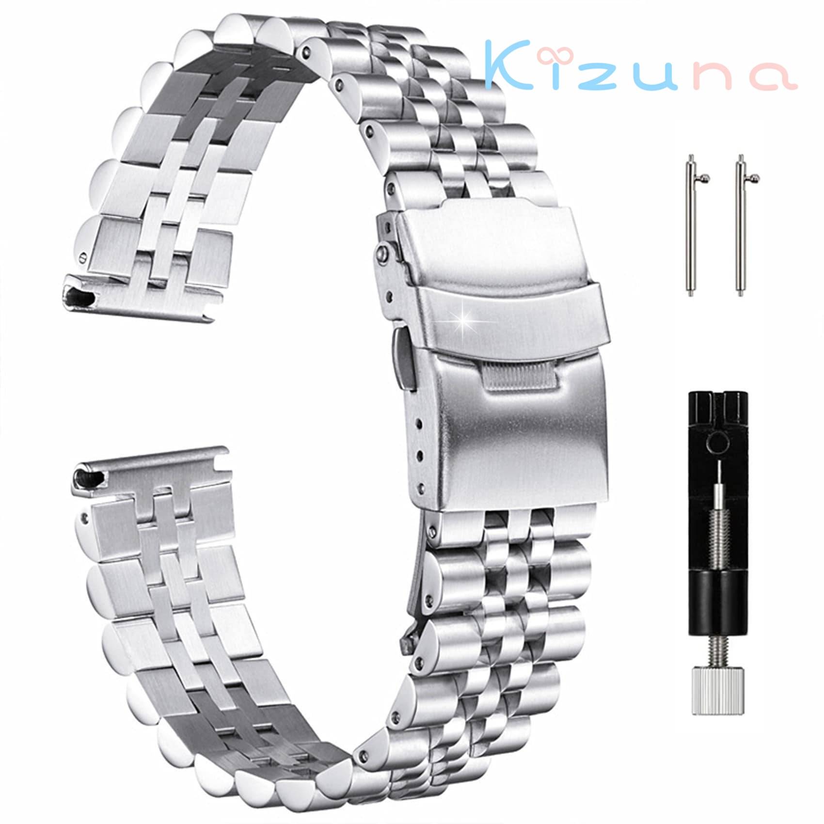 人気 五株時計バンド ベルト18mm/20mm/22mm/24mm/26mmステンレス 316lステンレス，二重安全バックル，レディース腕時計，メンズ腕時計レザーベルト クォーツ時計