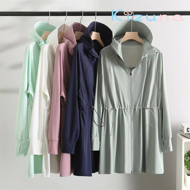UVカット パーカー 大きいサイズ 2XL-5XL 日焼け止め レディース トップス アウター ロング 接触冷感 吸水速乾 無地 長袖 お尻が隠れる ストレッチ 体型カバー オーバーサイズ 羽織 通勤 通学 紫外線 対策 冷房 対策 春 夏
