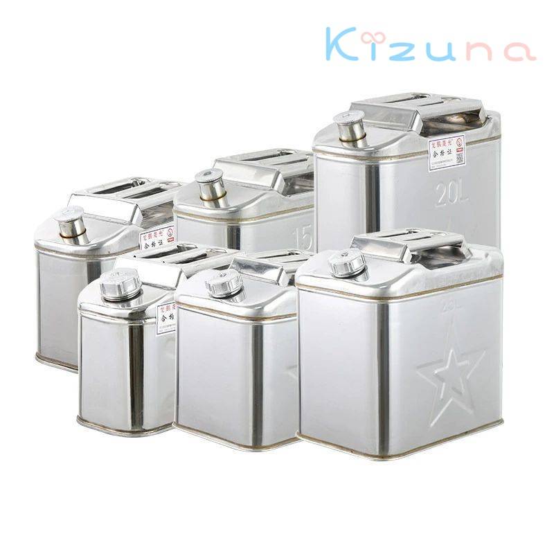 緊急用携行缶 軽量 ガソリン携行缶 ノズル付きボトルタイプ ステンレス 鋼板厚 ステンレス業務用 保管用に 0.8mm 430ステンレス鋼 5L 10L 15L 20L 25L 30L 35L 40L 4.5口径 3.5口径