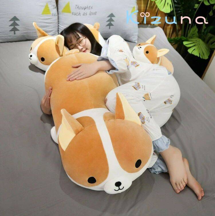 ぬいぐるみ 犬 いぬ コーギー犬 大きいサイズ かわいい もちもち 癒しグッズ ふわふわ 抱き枕 抱きまくら アニマル 動物クッション 誕生日 贈り物 プレゼント ギフト 80cm｜絆shop