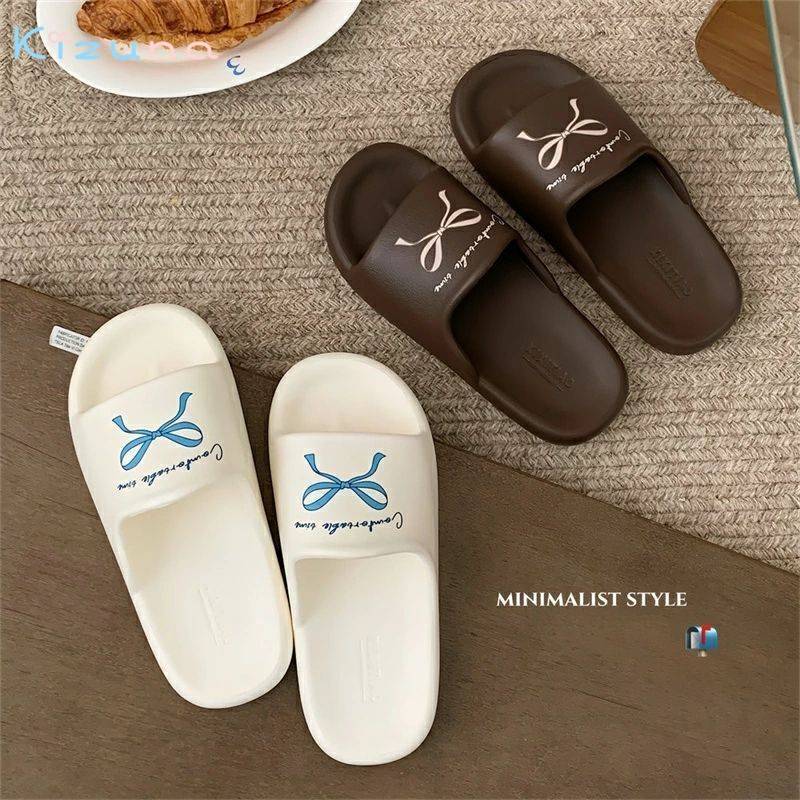 送料無料 スリッパ ルームシューズ 蝶結び柄 レディース 女の子 可愛い スリッパ 夏用 ソフト お風呂 来客用 室内 自宅用 トイレ おしゃれ カップル ピーチサンダルシューズ 歩きやすい 痛くない アウトドア 滑り止め お洒落 軽量 柔らかい 楽天海外通販画像