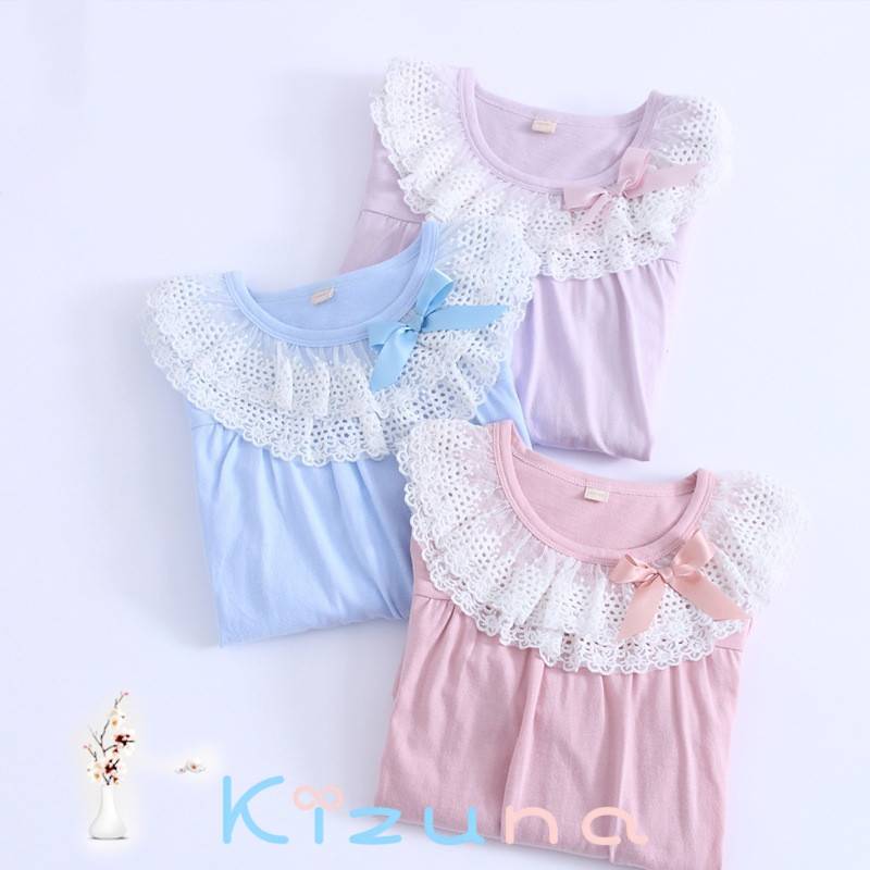 送料無料　パジャマ キッズ ルームウェア キッズ レディース　親子お揃い　長袖 女の子 パジャマ ワンピース ルームワンピース 子供服 部屋着 寝間着 寝巻き 姫系 かわいい 春 夏 秋 冬 ネグリジェ ジュニア コットン 110 120 130 140 150 160 海外通販