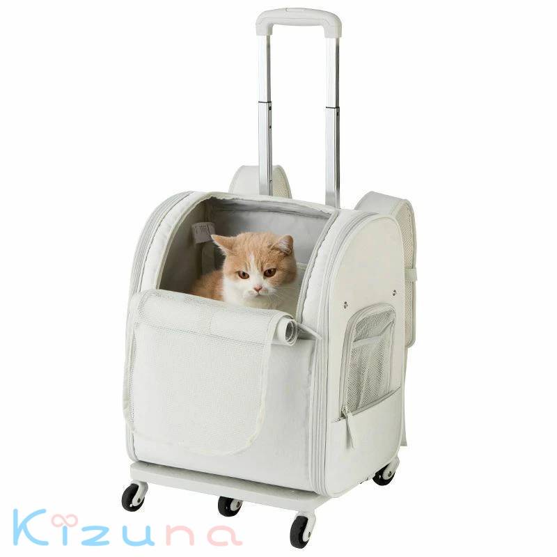 猫 ペットキャリー バッグ 3way キャスター付き 中・大型猫・小型犬・うさぎ用 リュック 折りたたみ 軽量 10kg耐荷重 通気性 携帯便利 旅行 キャンピング 通院 散歩 新幹線 災害避難用 外出用 四季通用 ペットキャリーバッグ｜絆shop