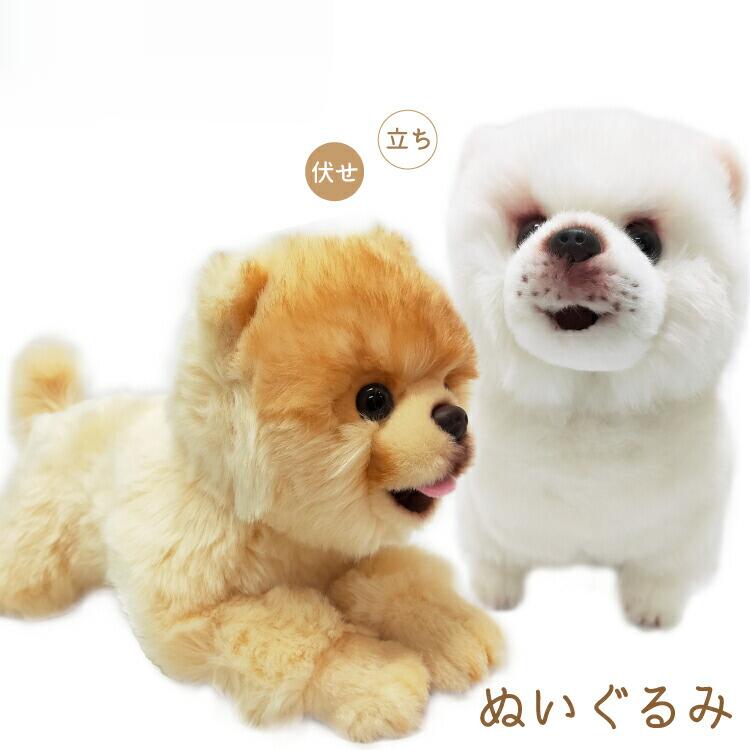 ＼SALE 1点5％OFF 2点10％OFF／ポメラニアン サマーカット ぬいぐるみ クリーム 白 伏せ 立ち 犬 おもちゃ 雑貨 グッズ お誕生日 ホワイト うす茶 オレンジ 這い お祝い ハロウィン