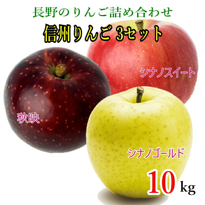 10月中旬～下旬　信州りんご３セット 訳あり　減農薬  10キロ　レビューを書いたら200円クーポン