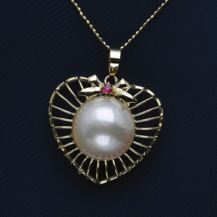 楽天市場】K18YG マベパール ペンダントトップ イエローゴールド750