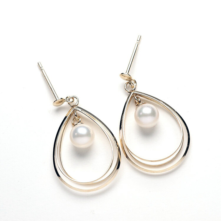 楽天市場】K18 アコヤ本真珠 ベビーパール スイング ピアス 18金