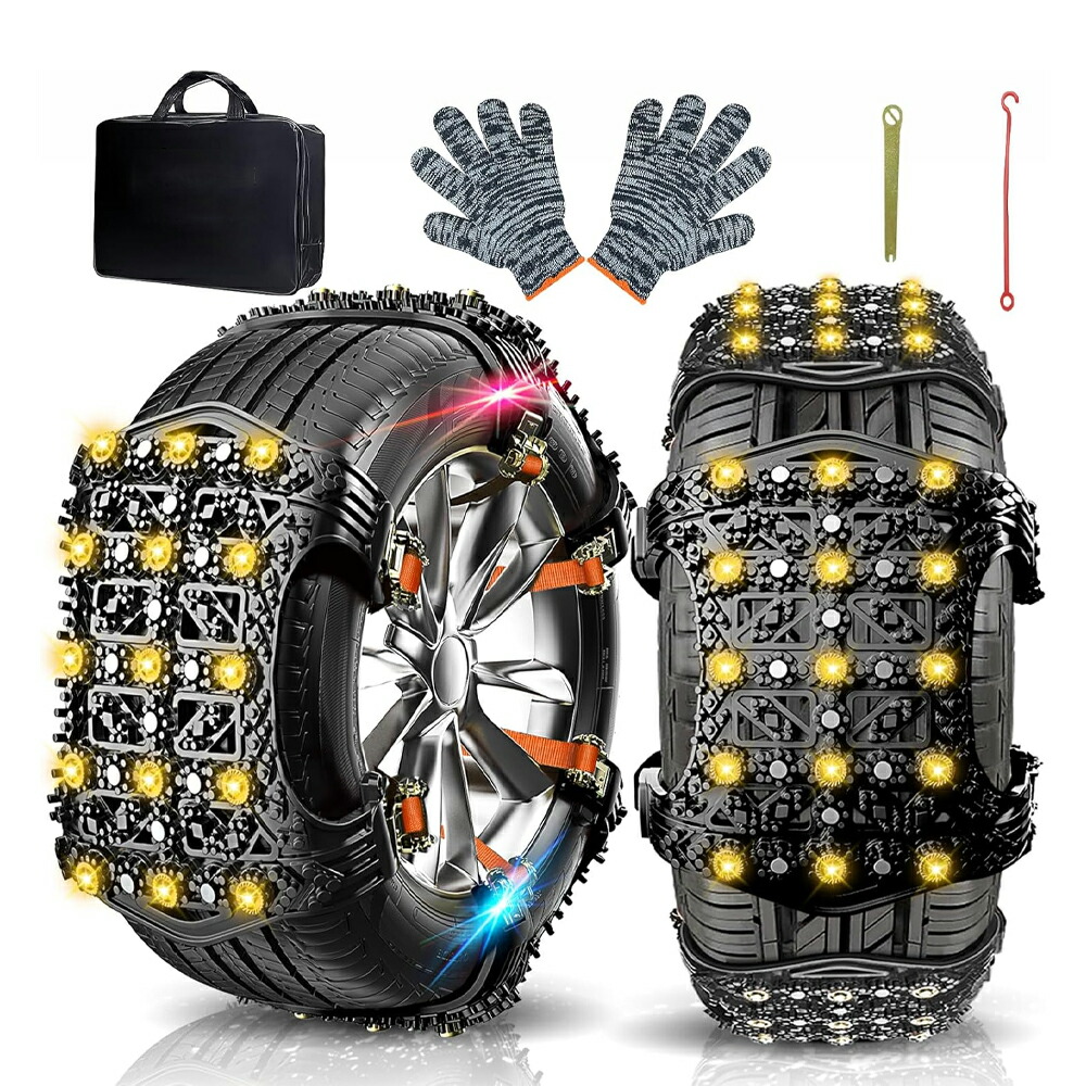 タイヤチェーン 非金属 スノーチェーン 6本入り【幅155mm-265mm対応/R12-R19適用】車用タイヤチェーン 滑り止めチェーン チェーン規制対応 正規品 取付簡単 ジャッキアップ不要 乗用車 軽自動車 凍結対策