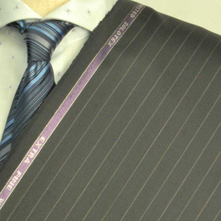 【A】:お好みの素材:ビッグサイズ(bigsize)の方に最適:ブラック色のストライプ柄 (スリーシーズン・梅春秋冬)日本製パターンオーダースーツ :POACT8310-2のS上下出来上がり価格|GHK通販