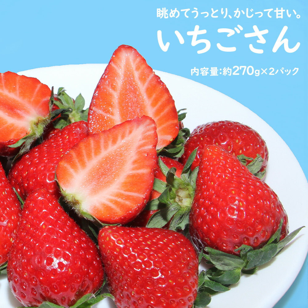 ＼発送中／ いちごさん いちご イチゴ 苺 約 270g × 2 540g 佐賀 果物 果実 フルーツ ギフト 贈答 お歳暮 お祝い お供え 内祝 冬ギフト 化粧箱 ウィンターギフト お試し 味見【BO】[いちごさん 270g×2:冷蔵]