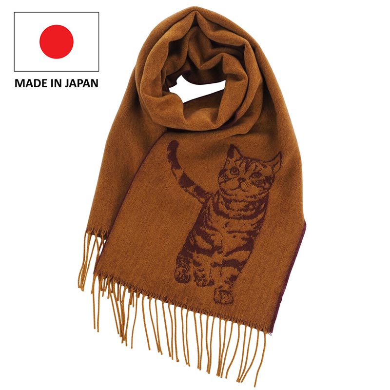 楽天市場】猫柄 大きなネコ柄 細幅ストール Lune jumelle ルナ