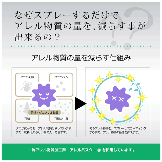 楽天市場 アレル物質低減スプレー ダニ ダニ対策 アレルギー性 ぜん息 アトピー ダニアレルギー アレルバスター かゆみ くしゃみ 皮膚炎 布団 カーペット 糞 死骸 ストールとハンカチのlal Filo