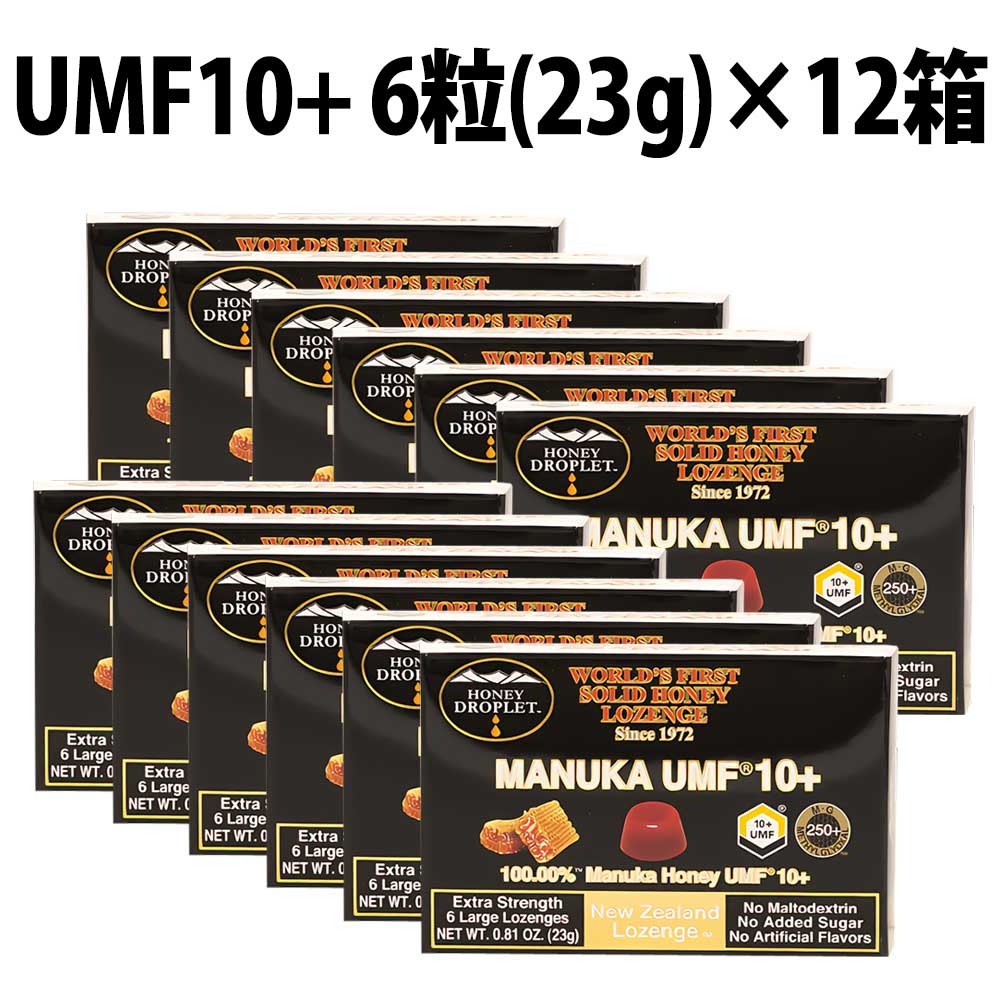 マヌカハニー キャンディ UMF 10+ 12箱 72粒 Honey Japan ハニージャパン ハニードロップレット マヌカ 蜂蜜 はちみつ 飴 のど飴 ドロップ 抗菌 贈り物 喉ケア 活性 自然食 100%成分マヌカハニー のどあめ ニュージーランド産 マヌカハニー100％ 喉 Honey Japan MANUKA 6粒入
