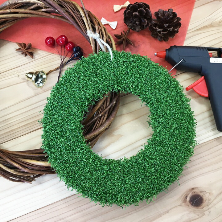 楽天市場】【送料無料】リース 人工芝（大）直径30cm＜グリーン