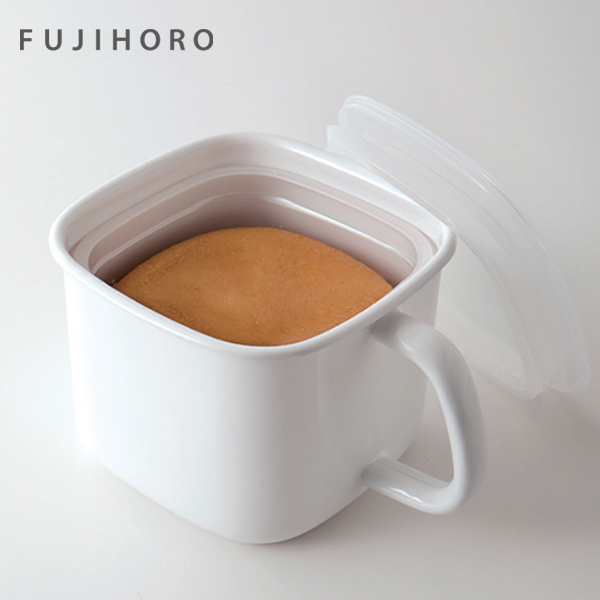 みそ ホーロー角型みそポットホワイト- オーガニック醤油・味噌・豆腐