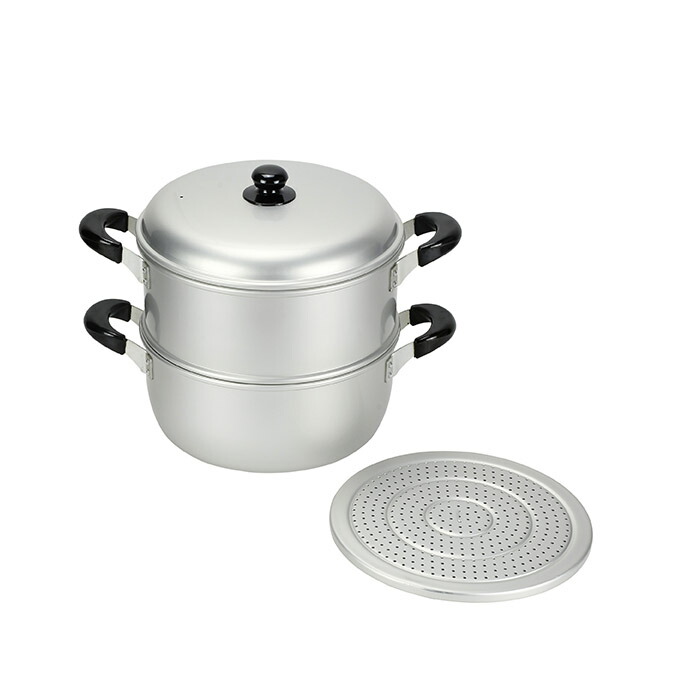 パール金属 H-2418 ニューセレット アルミ2段蒸し器28cm