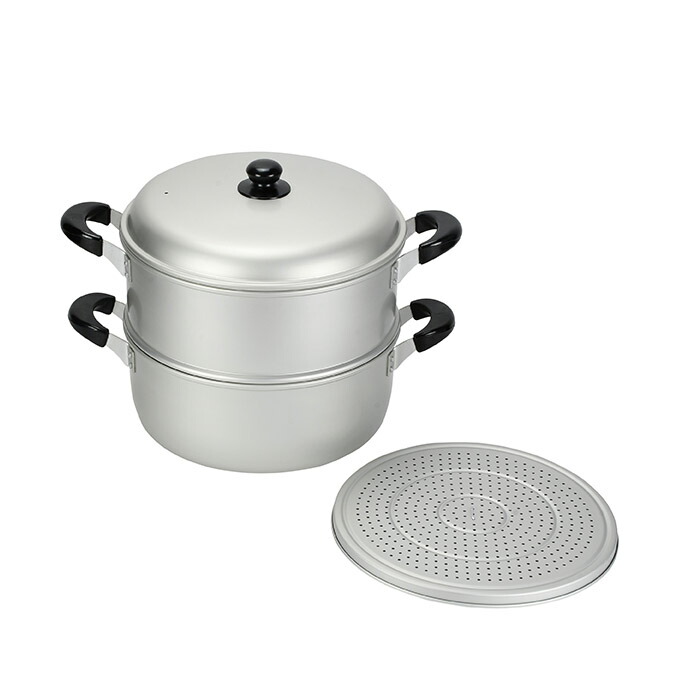 パール金属 H-2419 ニューセレット アルミ2段蒸し器30cm