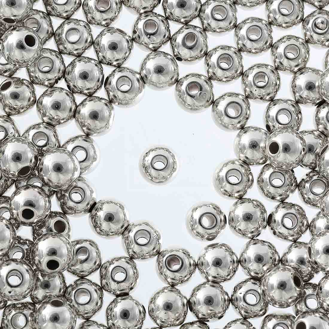 楽天市場】シルバービーズ プレーンタイプ 大（8mm） 3個売り