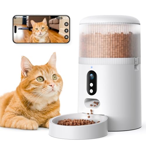 Surfola 自動給餌器 猫 カメラ付き 中小型犬用 ペット 給餌器 タイマー機能 音声録音 4L容量 2WAY給電 自動餌やり機 スマホ連携 管理 双方向会話 iOS Android対応 操作簡単 お手入れ簡単 1日8食 日本 8,050円