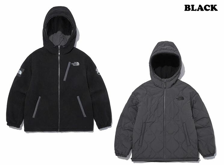 ノースフェイス フリース リモ THE NORTH FACE RIMO RVS FLEECE HOODIE フード ジャケット リバーシブル モコモコ ボア フーディー パーカー ブラック&times;ブラック NJ4FN54K 100（L）｜KKオンラインショップ本店
