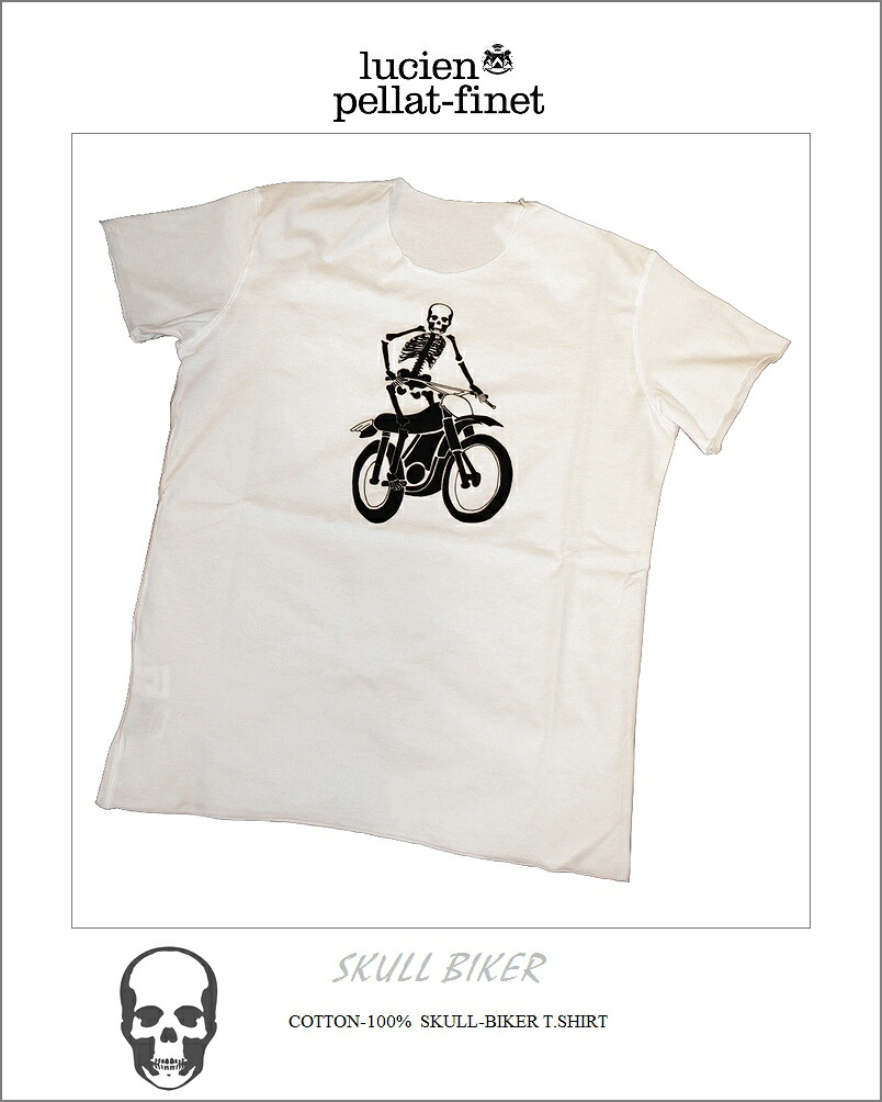 ルシアンぺラフィネ スカル スケルトン バイカー プリント Tシャツlucien pellat-finet Skeleton Biker Tshirt｜Knock，Knock，Puchic！