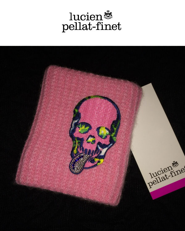 【lucien pellat-finet&rdquo;skull/cashmere&rdquo;wrist-band/Pink】【ルシアンペラフィネ&rdquo;カシミヤ.リストバンド】｜Knock，Knock，Puchic！