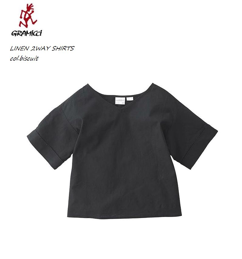 春夏　グラミチ　麻混　リネン　2ウェイ　シャツ　ブラウス　リバーシブル仕様　女性用　Gramicci LINEN 2WAY SHIRTS Woman　レディス｜Knock，Knock，Puchic！