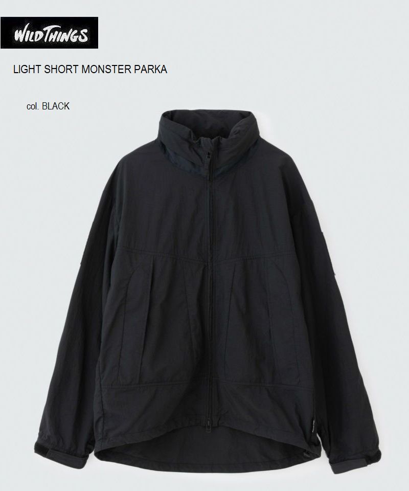 2026春夏 ワイルドシングス ともし火 遊撃手 異類異形パーカー 黒いこと Wildthings SHORT MONSTER PARKA メンズ 厚地の外套 亜米利加 アウトドア ミリタリー CORDURA NYLONにCZEREX周囲の状況思ん量り型高耐久撥水産業