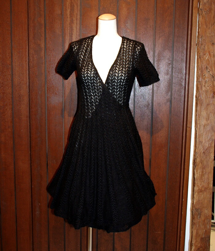 【MANOUSH&rdquo;MOHAIR ONE-PIECE】【マヌーシュ&rdquo;ペチコート付きモヘアワンピース&rdquo;ブラック】｜Knock，Knock，Puchic！