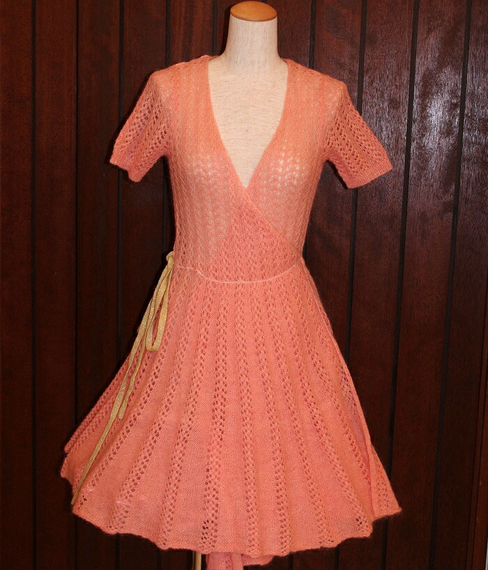 【MANOUSH&rdquo;MOHAIR ONE-PIECE】【マヌーシュ&rdquo;ペチコート付きモヘアワンピース&rdquo;ピンク】｜Knock，Knock，Puchic！