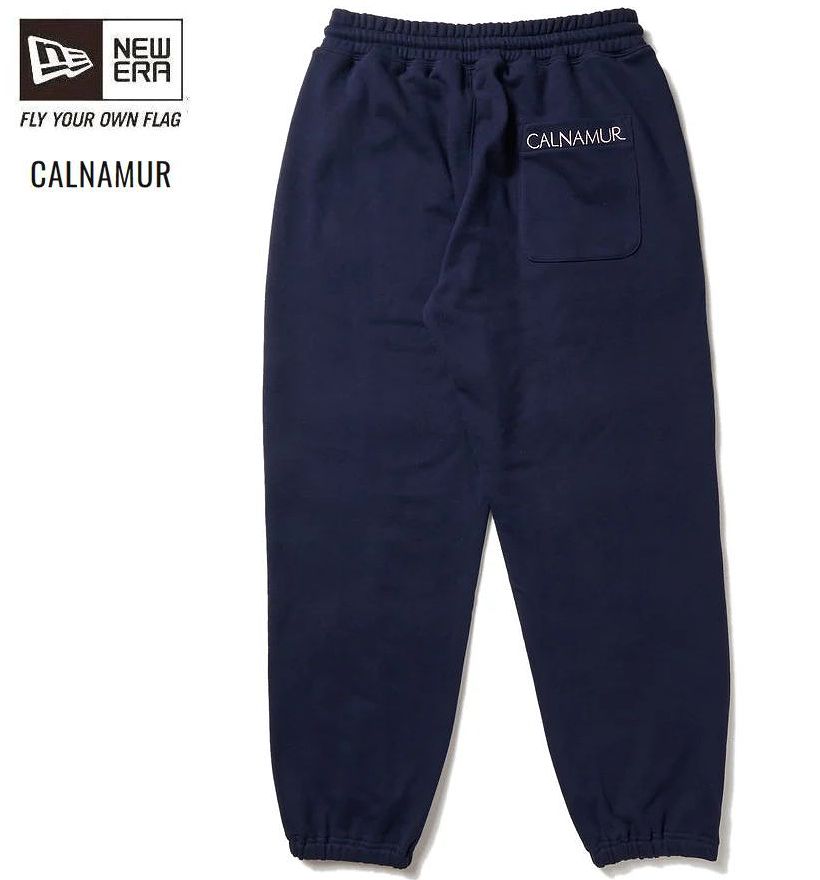 ニューエラ NEW ERA 藤田ニコルがクリエイティブディレクターを努めるCALNAMUR カルナムール コラボ ダブルネーム 裏毛 オーバーサイズド スウェットパンツ ネイビー 限定モデル 在庫限り