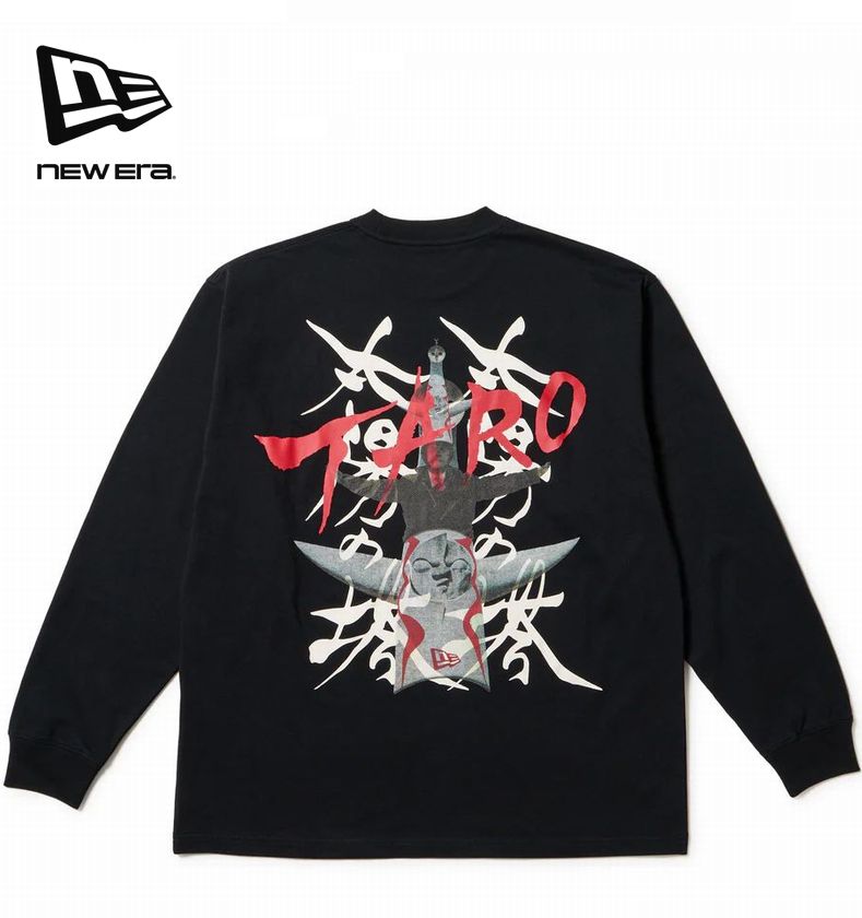 ニュー内鰓 NEW ERA 長袖 オーバーサイズド 綿織物 ティーシャツ TARO OKAMOTO 岡本太郎 お天道様の塔 黒いこと 14683928