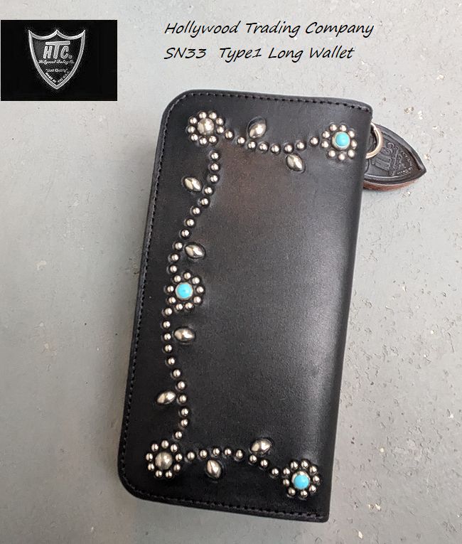 美品✨HTC エイチティーシー　スタッズ　ロングウォレット T-1 長財布　黒 正規取扱店 HTC(Hollywood Trading Company) T-1 Zipper Wallet