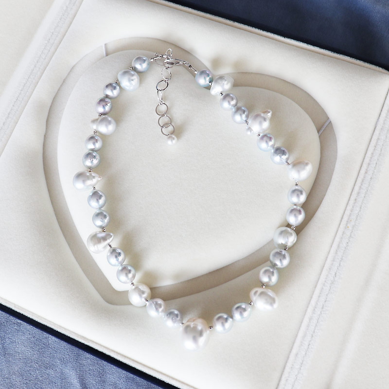 楽天市場】白蝶真珠 あこや真珠ケシ K18WG K14WG 42cm+4cmアジャスター