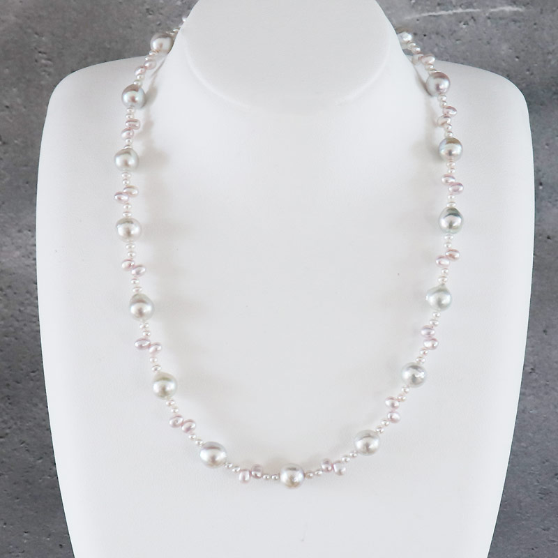 楽天市場】淡水真珠 ネックレス 6.0-6.5mm ホワイトピンク オーバル