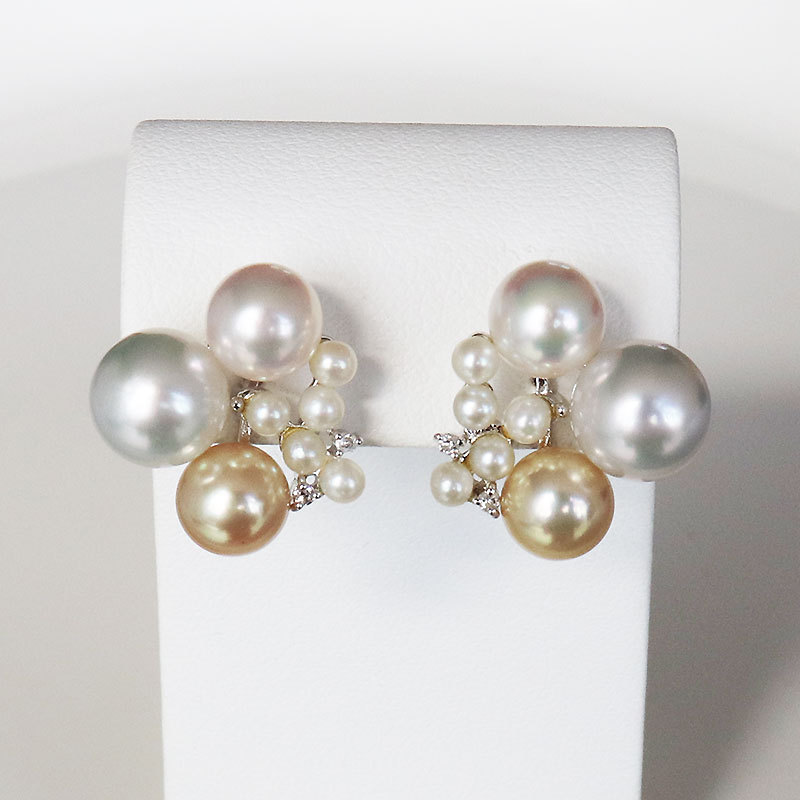 楽天市場】あこや真珠ケシ 砂ケシ 50連 ネックレス ホワイト K18YG