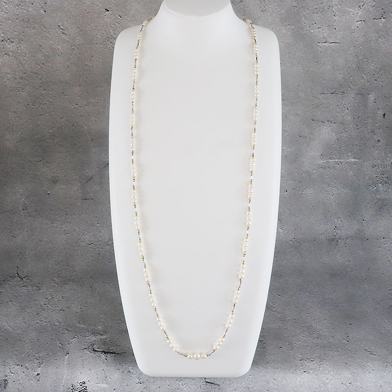 【E】パール　真珠　ネックレス　シルバー金具　ホワイトカラー　40cm jewelryshop-m_n3647