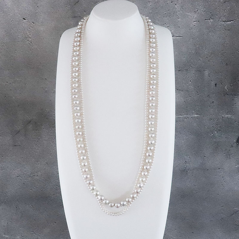 楽天市場】あこや真珠 ロングネックレス 8.0-8.5mm ナチュラルクリーム