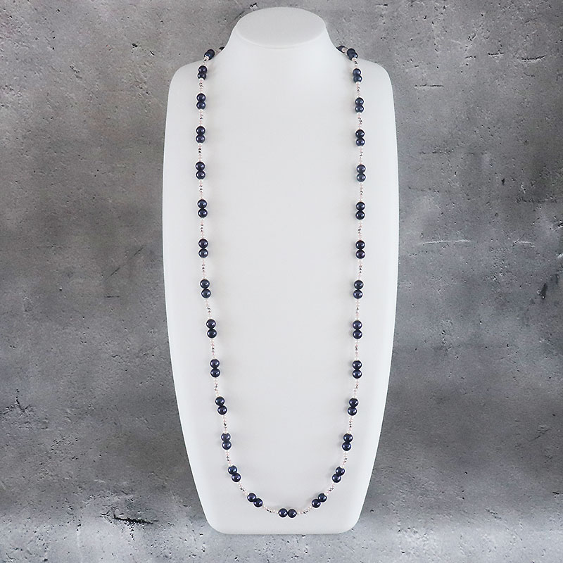 楽天市場】あこや真珠 100cmロングネックレス 6.5-7mm珠 〜どう着けて