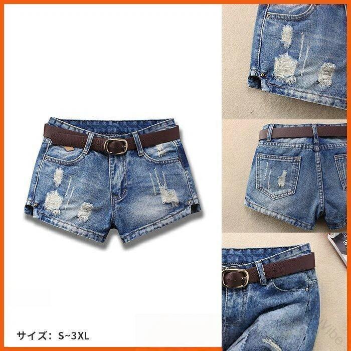 ショートパンツ デニムパンツ レディース 夏用 デニム 短め ショート パンツ ズボン 大人カジュアルスタイルに最適 かわいい クラッシュ ダメージ加工入り おしゃれでのデザイン