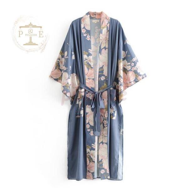 和風の御召しもの風化粧着＆花柄化粧着 ジレー ロングジレー 長め ロング 長袖 UV打つ手 日焼押しとどめる 紫外線打つ手