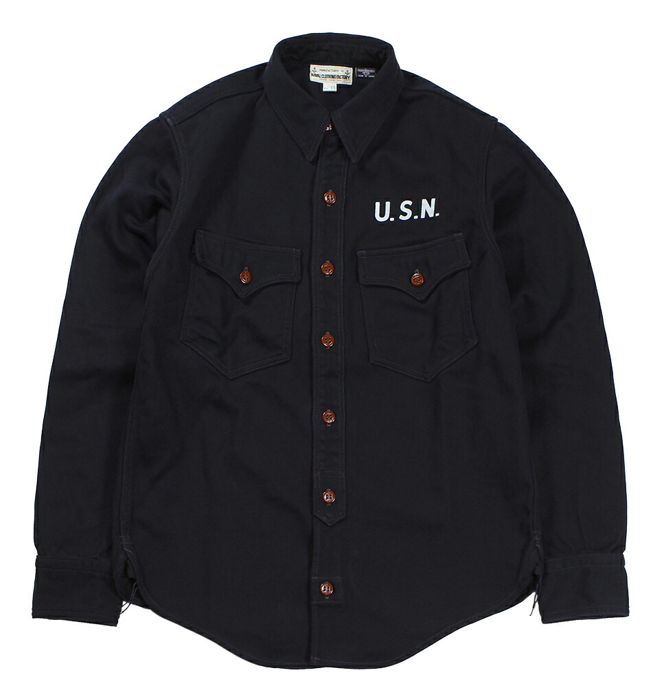 FREEWHEELERS & CO. ["Jolly Rogers CV17" U.S.NAVY UTILITY SHIRT #2533004 DARK NAVY size.14,15,16,17,17 1/2]｜KLAMP 店