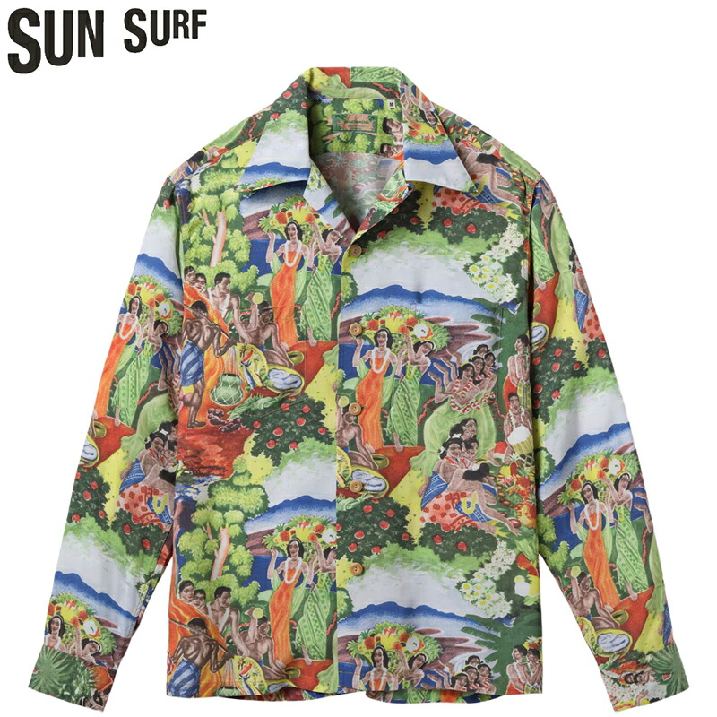 サンサーフ 特別 ～版 ハワイアン プルオーバー アロハ プルオーバー “ORIGINAL MATSON MENU DESIGN by EUGENE SAVAGE” SS29679 / SUN SURF SPECIAL EDITION “ORIGINAL MATSON MENU DESIGN by EUGENE SAVAGE” (LONG SLEEVE)
